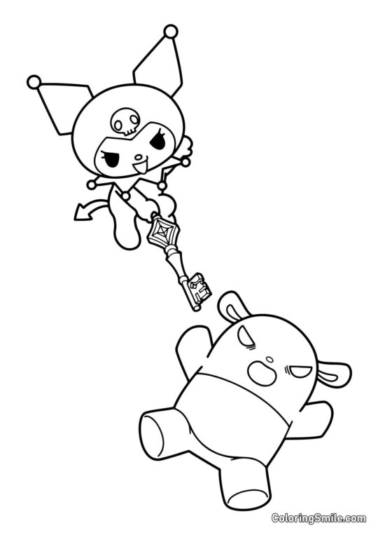 Kuromi a Baku - Omalovánka