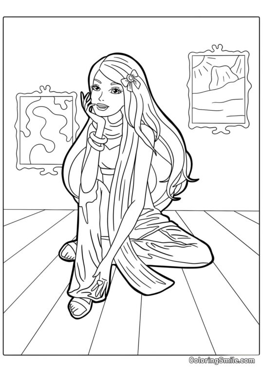 Herečka Barbie - Omalovánka