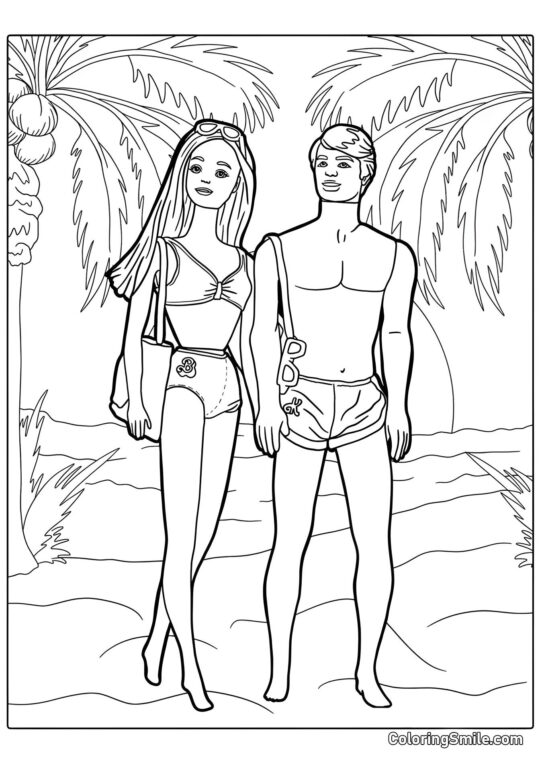 Barbie a Ken v létě - Omalovánka