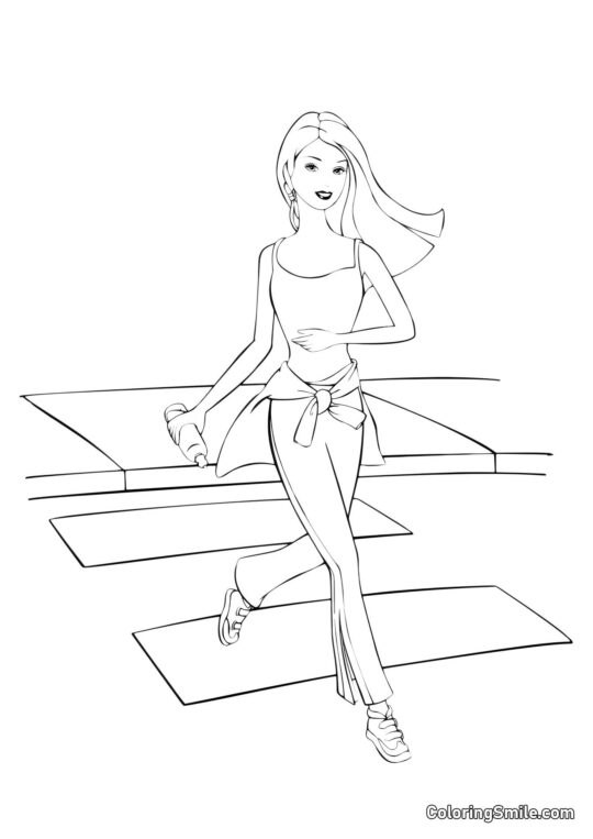 Barbie na běhu - Omalovánka