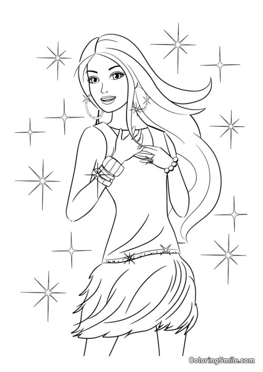 Barbie hvězdy - Omalovánka