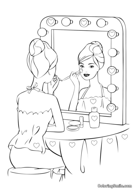 Barbiein kouzelný stůl - Omalovánka