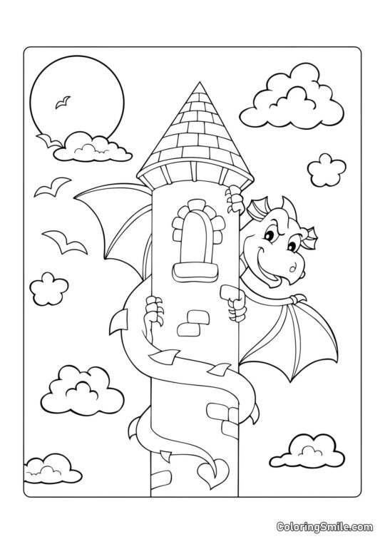 Pohádkový drak - Omalovánka