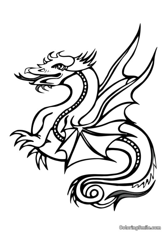 Mythický drak - Omalovánka