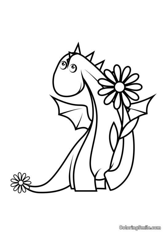 Miminko drak s sedmikráskou - Omalovánka