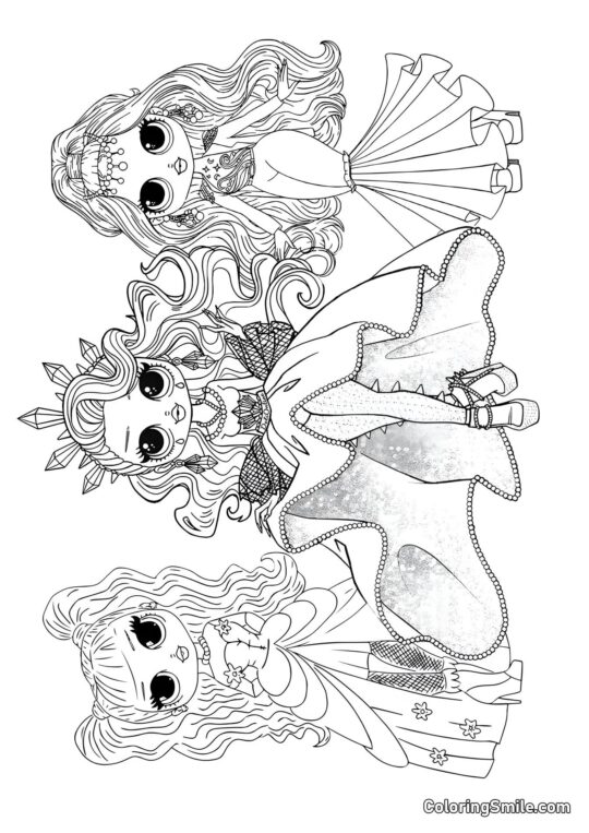 LOL OMG Přátelé v Šatech - Omalovánka