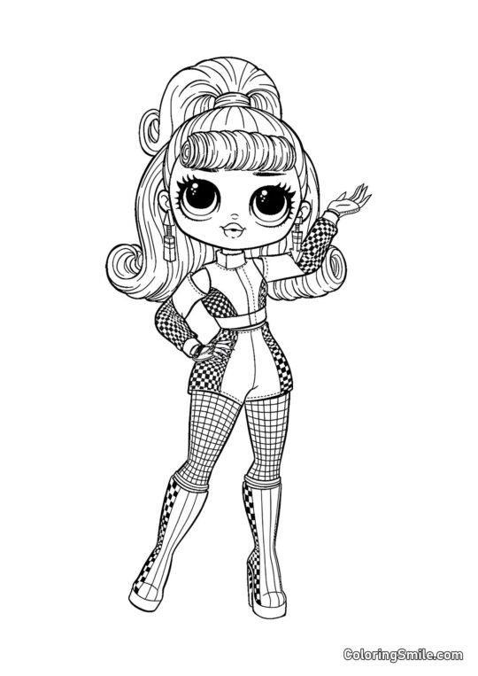 LOL OMG Velká Sestra závodnice - Omalovánka