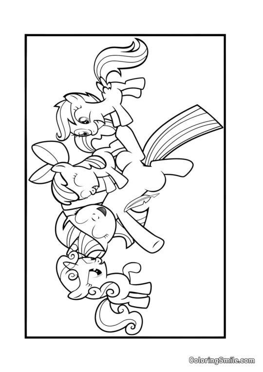 Šťastní poníci - Omalovánka