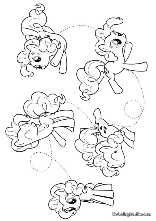 Pinkie Pie a pět poníků - Omalovánka