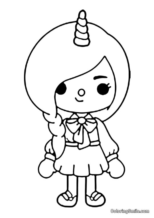 Toca Boca jednorožec dívka - Omalovánka