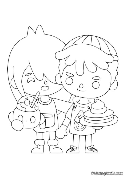 Toca Boca chlapec a dívka - Omalovánka