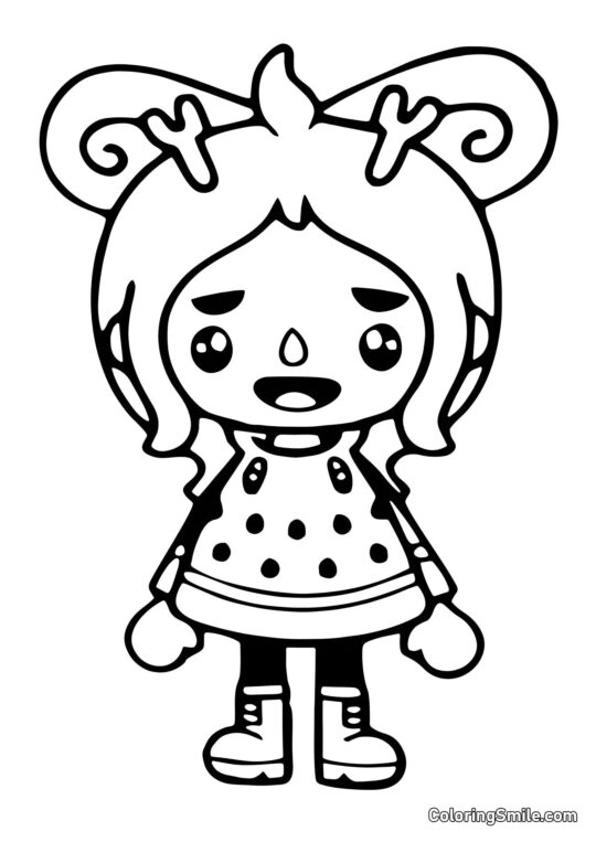 Toca Boca dívka s rohy - Omalovánka