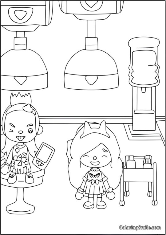 Toca Boca životní salón - Omalovánka