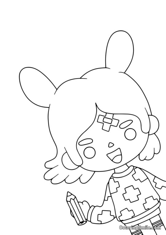 Toca Boca Rita s tužkou - Omalovánka