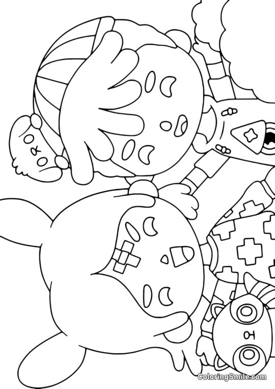 Toca Boca chlapec a dívka se smějí - Omalovánka