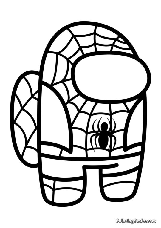 Postava Among Us Spider-Man - Omalovánka