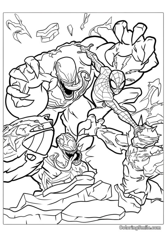 Spider-Man a Venom - Omalovánka