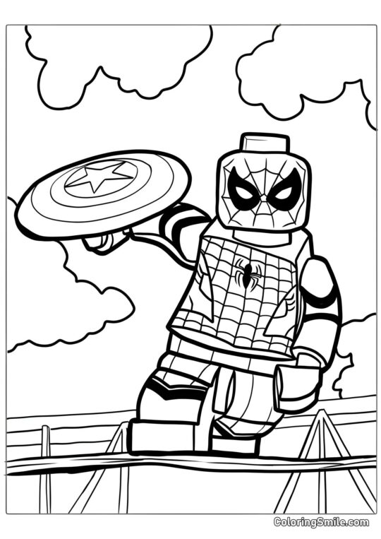 LEGO Spider-Man a štít Kapitána Ameriky - Omalovánka