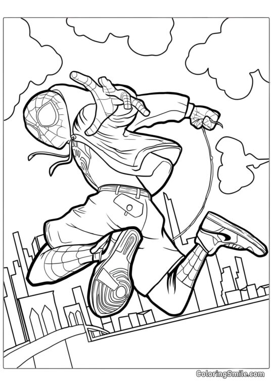 Spider-Man nad městem - Omalovánka