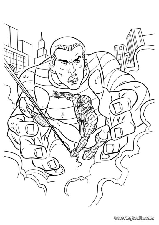 Spider-Man a Sandman - Omalovánka