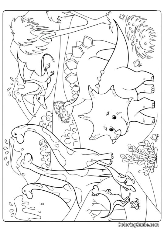 Dinosauři z období jury - Omalovánka