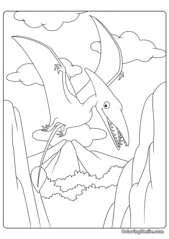 Pterosaur – létající dinosaurus - Omalovánka
