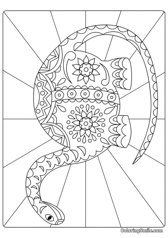 Zamotaný doodle dinosaurus - Omalovánka