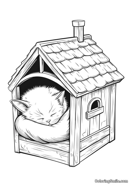 Kotě v domě - Omalovánka