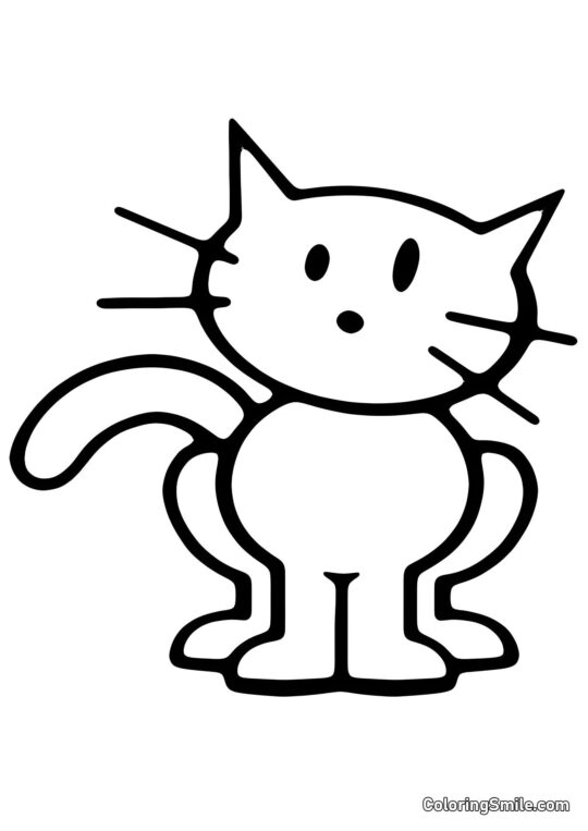 Schématická kočka - Omalovánka