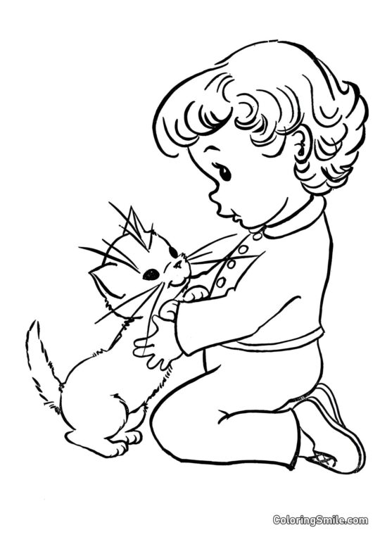 Jemné kotě - Omalovánka