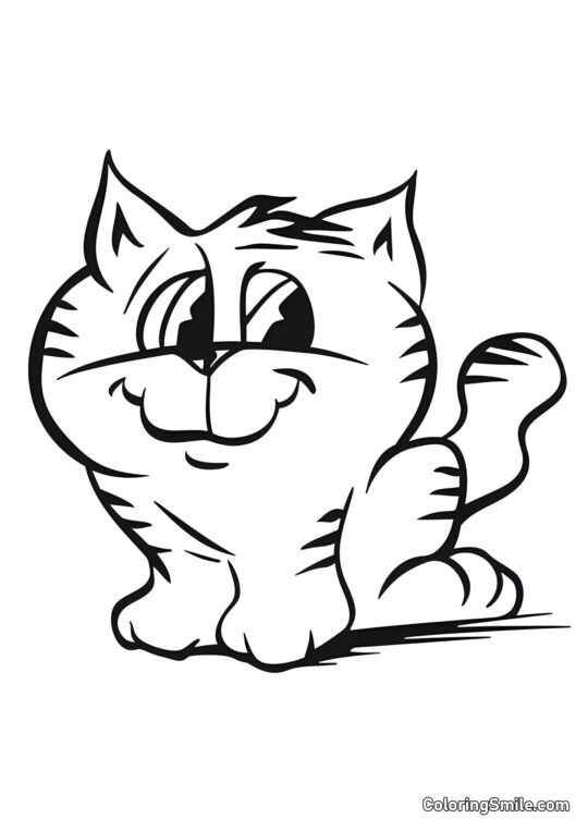 Veselá kočka - Omalovánka