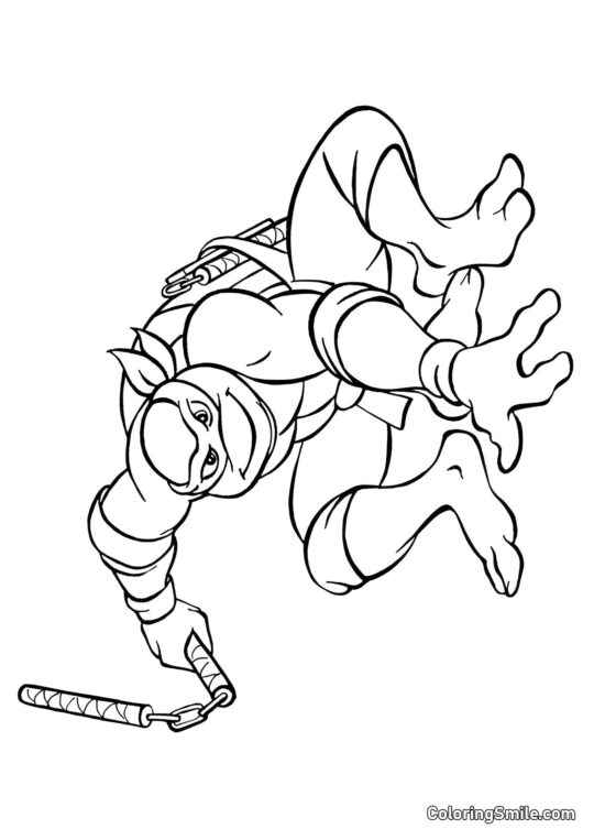 Michelangelo s Nunchaky - Omalovánka