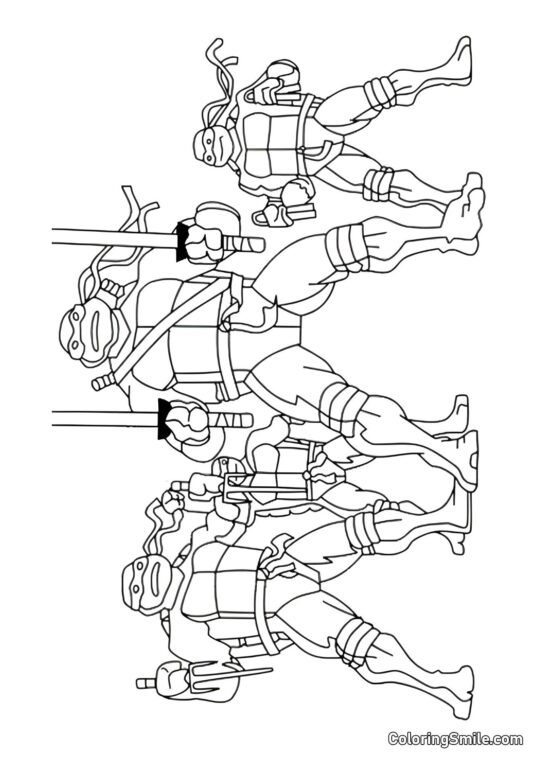 Želvy Sešly - Omalovánka