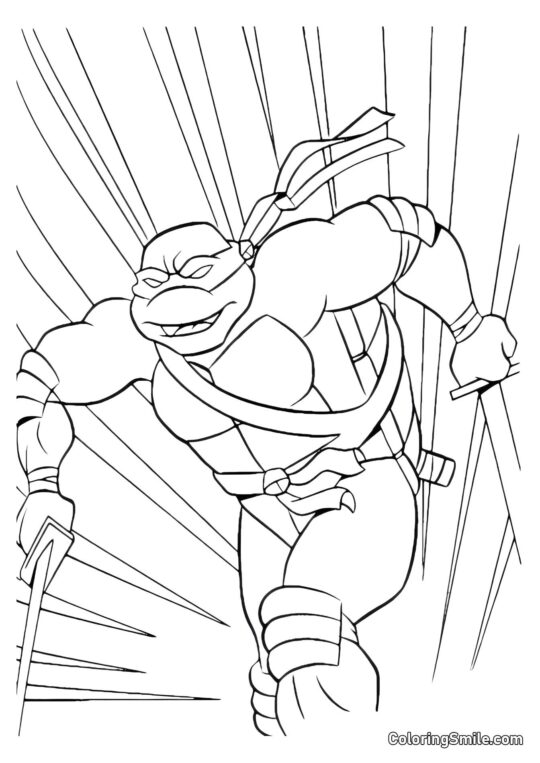 Raphael Běží s Dýkami - Omalovánka