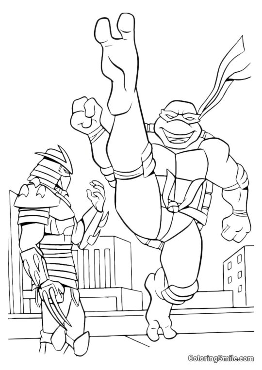 Ninja Želva a Shredder - Omalovánka