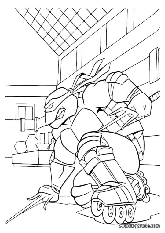 Raphael na Kolečkových Bruslích - Omalovánka