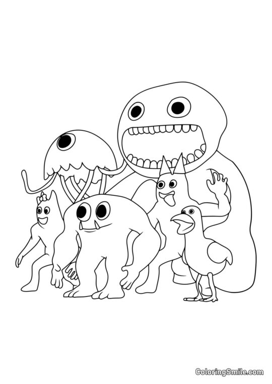 Postavy Garten of Banban - Omalovánka