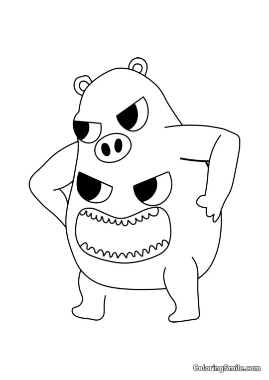 Rozhněvaný Kuchař Pigster z Banban školky - Omalovánka