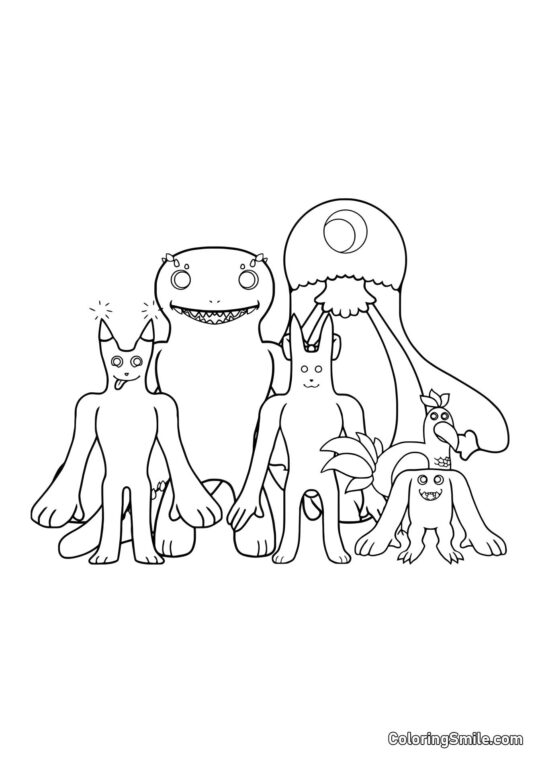 Zábavní hrdinové Banban školky 2 - Omalovánka