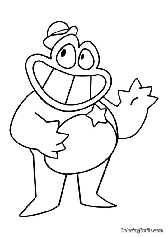 Šerif Jeff z Banban školky mávající rukou - Omalovánka