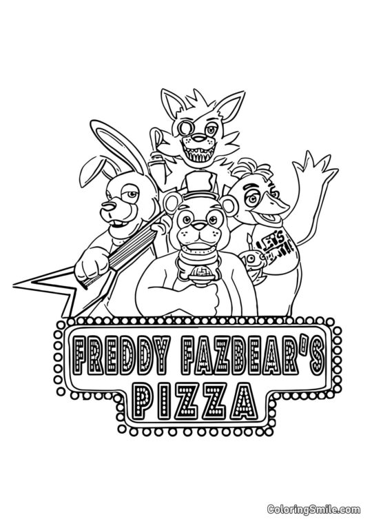 Pizzerie Freddyho Fazbeara - Omalovánka