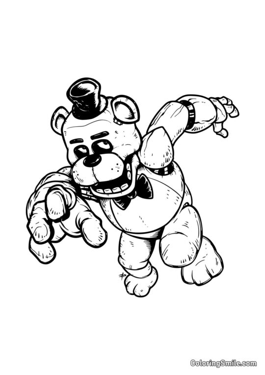 Freddy Fazbear Běží - Omalovánka