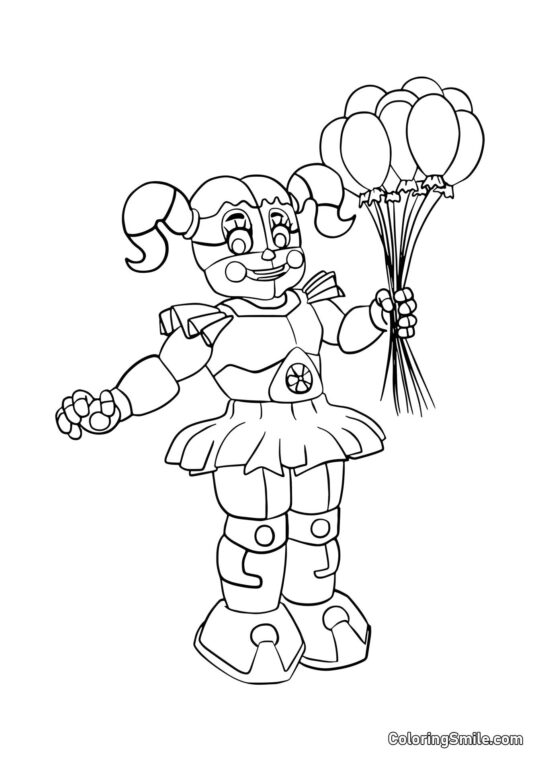 Baby Circus Baby s Balónky - Omalovánka
