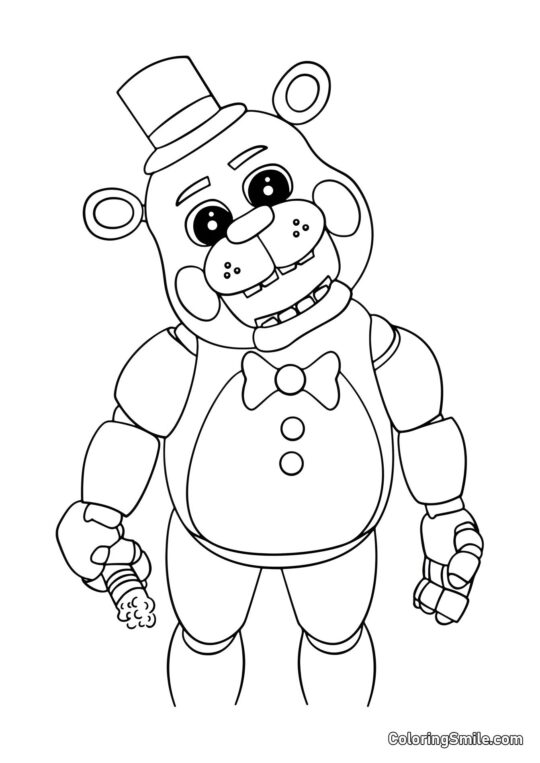 Roztomilý Freddy z FNAF - Omalovánka