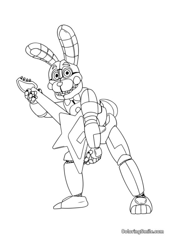 Bonnie s Kytarou - Omalovánka