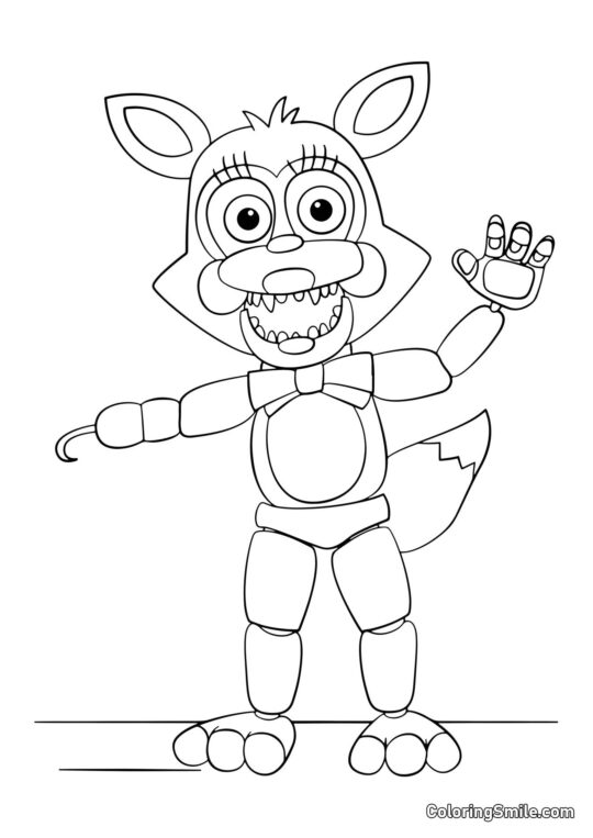Roztomilý Foxy z FNAF - Omalovánka
