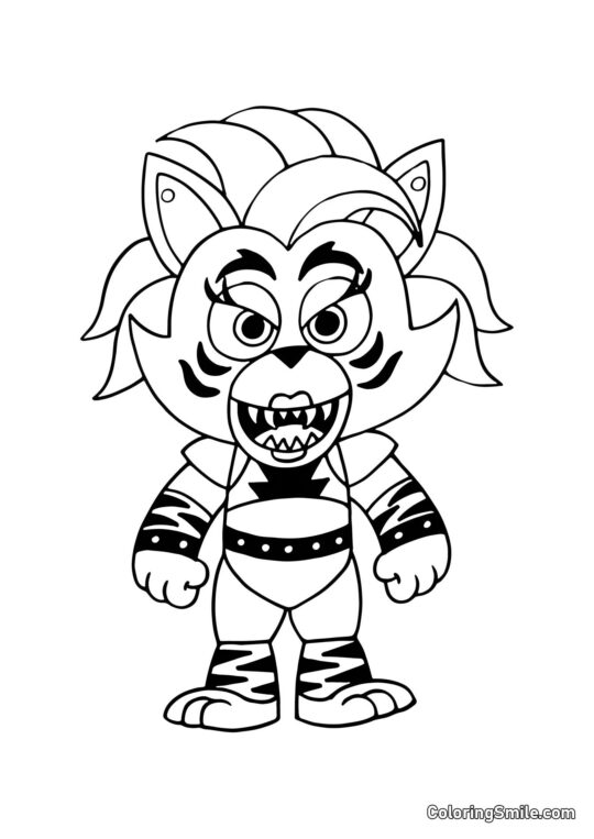 Roxanne Wolf z FNAF 9 Security Breach - Omalovánka