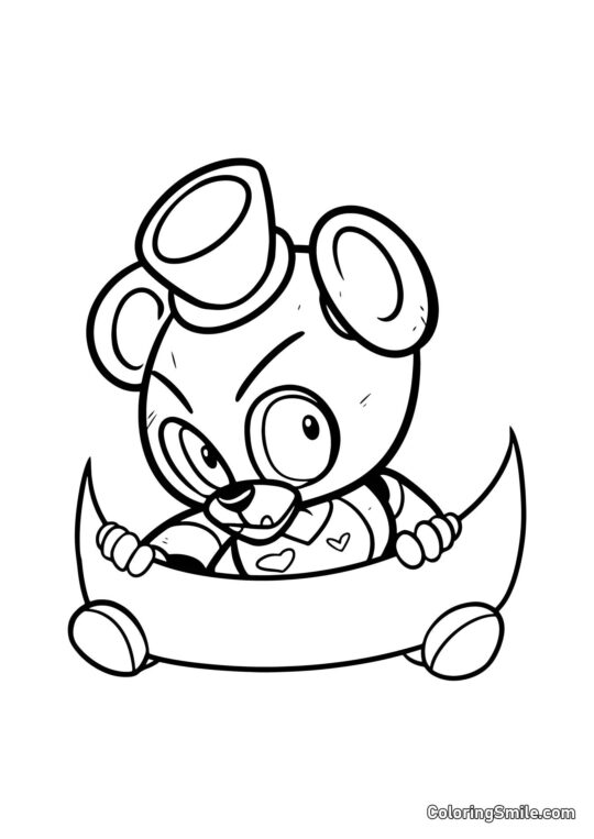 Valentýnský Freddy Fazbear - Omalovánka