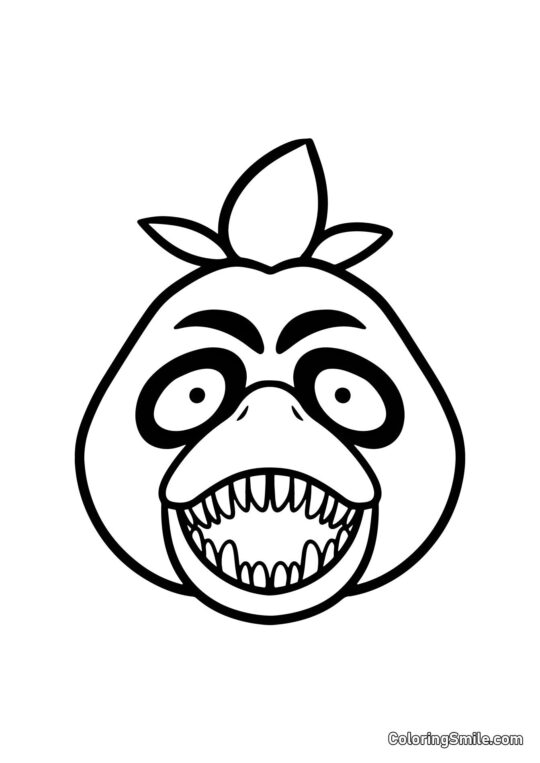 Chica Portrét z FNAF - Omalovánka