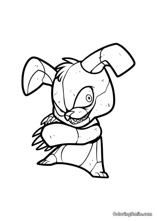 Mařený Bonnie z FNAF - Omalovánka